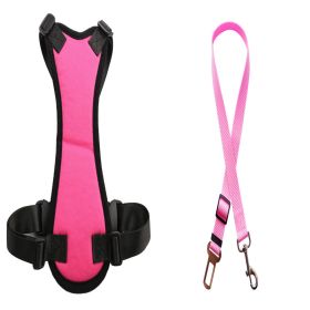 Car Seat Belts For Pets (Option: Rose Red-L)