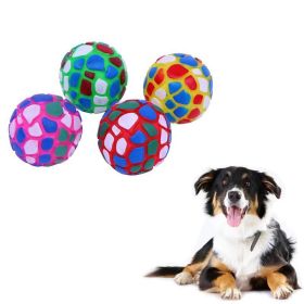 Dog Chew Toy Natural Rubber Puzzle Ball Dog Geometric Safety Toys Ball for Small Medium Large Dogs Playing Pet Training Supplies (Color: Yellow)