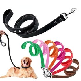 PU Leather Cat Dog Leash Soft Walking Dog Collar Leash Running Training Dog Harness Lead Leash Puppy Pet Small Dog Leash Belt (Color: Pink, size: 1.5x120cm)