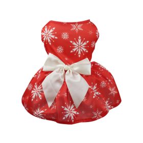 Christmas Pet Clothing Vest Skirt Christmas Print Matching Pet Dog Clothing For Small & Medium Dogs (Color: Red, size: L)