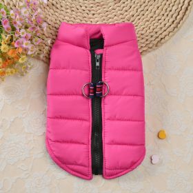 Autumn And Winter Zipper Vest Warm Pet Clothes (Option: Rose Red-L)