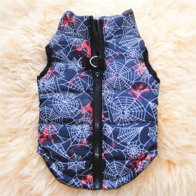 New Dog Clothes Winter Thickened Dog Cotton-padded Jacket Waistcoat Vest Down Silk Cotton Traction Buckle (Option: Spider-S)