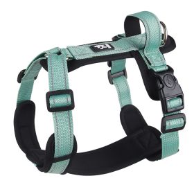 Dog Hand Holding Rope Chest Strap Reflective Vest Explosion-proof Medium Large Dog Pet Traction Dog Leash (Option: Green-M)