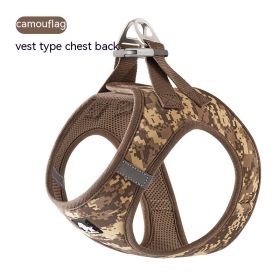 Dog Vest Strap Hand Holding Rope Breathable Lightweight (Option: Camouflage Brown-S)