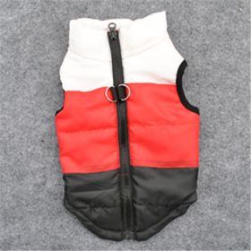 New Dog Clothes Winter Thickened Dog Cotton-padded Jacket Waistcoat Vest Down Silk Cotton Traction Buckle (Option: Black-M)